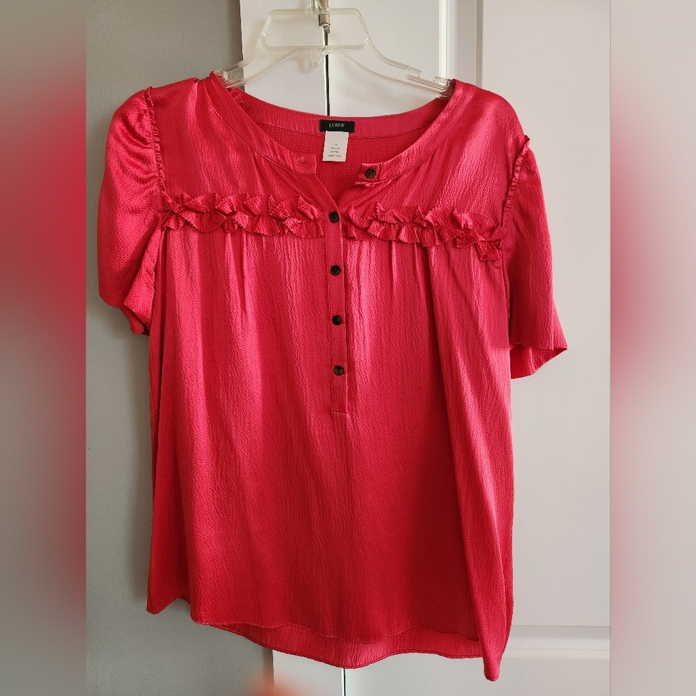 Vintage J.Crew Y2K Silk Short Sleeve Blouse